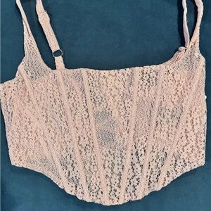 Windsor Pink Lace Corset lace up Top